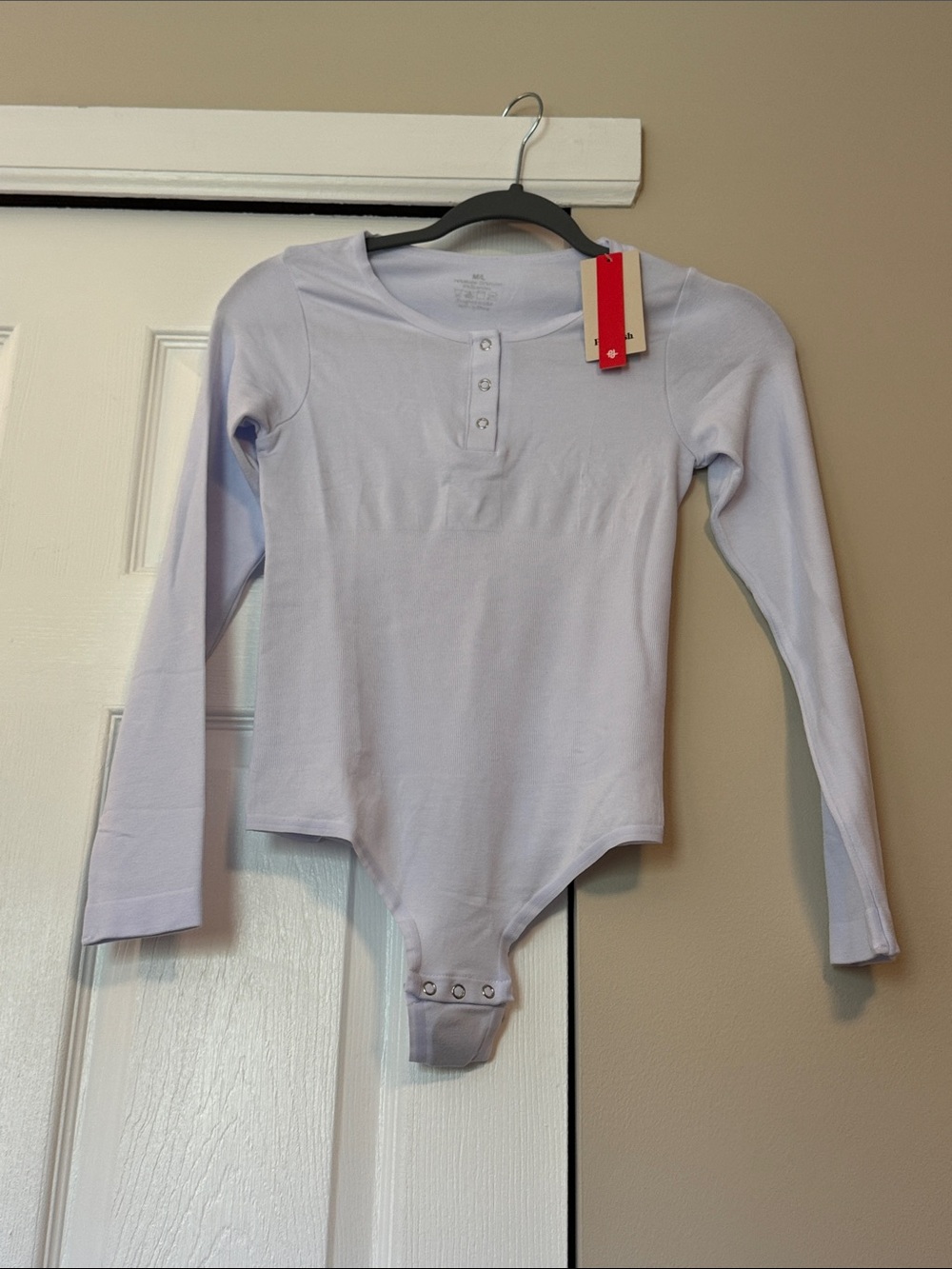 Popilush Winter White  Henley Bodysuit